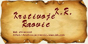 Krstivoje Raović vizit kartica